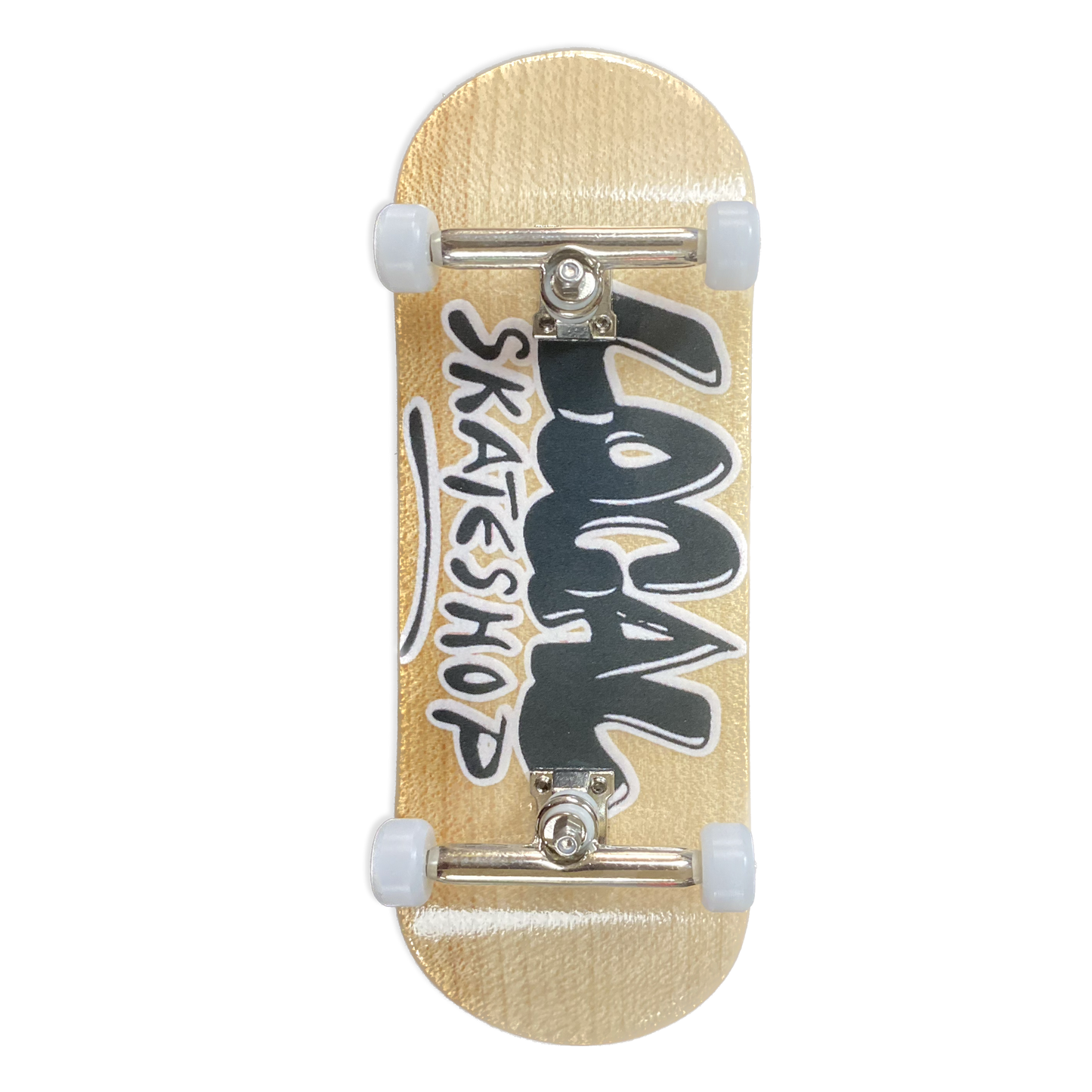 local skate shop old school logo fingerboard.