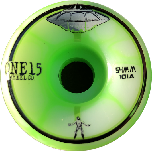 one15 wheel co. 54mm glow in the dark wheels.101a hardness.